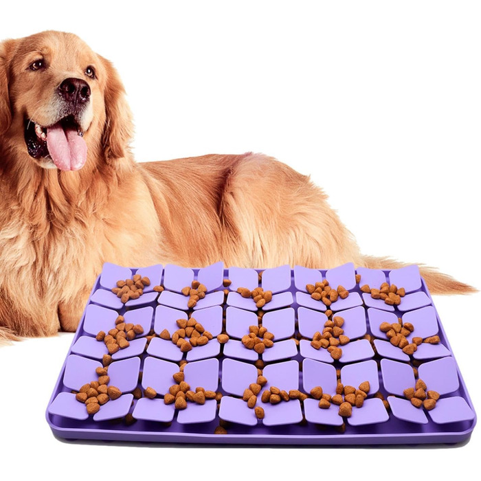 Силіконовий килимок для котів та собак, Slow Feeder, зменшує нудьгу, фіолетовий