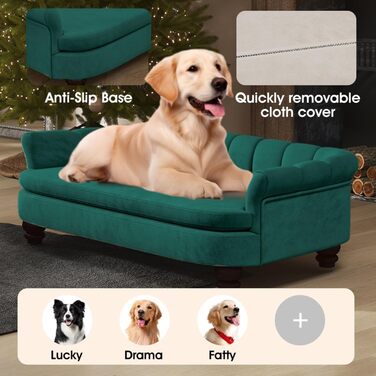 Диванчик для собак SEYNAR: м'яке крісло з велюру для великих та середніх собак, зручний диван для дому, миється