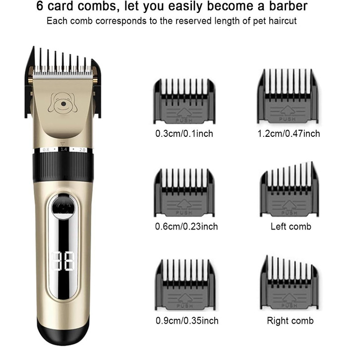 Машинка для стрижки тварин ELEOPTION: тиха, бездротова, акумуляторна для собак та котів