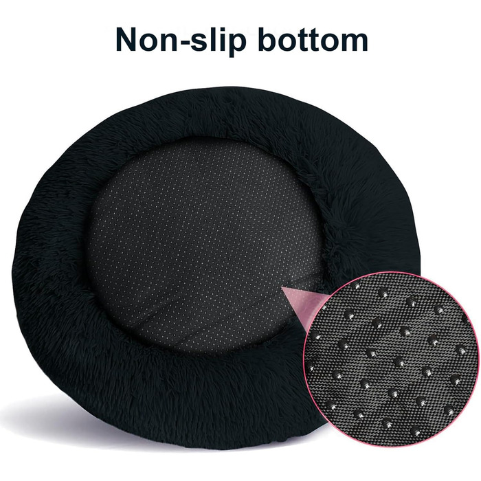 Кішка ліжко Aspand, м'яке, діаметр 60 см - зручне ліжко для котів з неслизьким дном для теплого та затишного сну (60x60x18 см, Темно-синій)