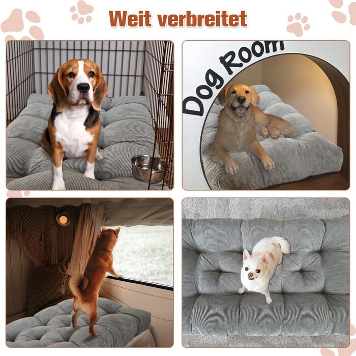 Ортопедичне ліжко для собак 50x30x8 см, м'яке, з антиковзним дном, для маленьких та середніх собак, біле