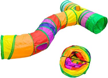 Туннель для котів Durdiiy S-подібний, розкладний, ігровий комплекс, лабіринт, для кошенят та дорослих котів, для дому та вулиці