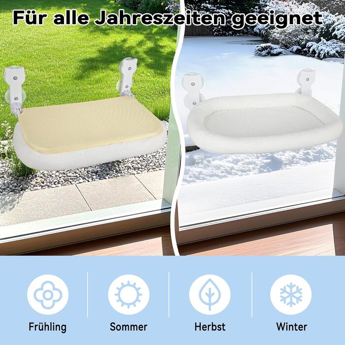 Кішка лежанка на вікно Peyela, м'яка та зручна, до 18 кг