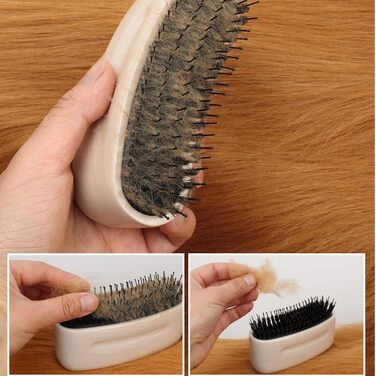 Щітка для собак під час линьки, щітка для котів проти випадання шерсті - аксесуар для догляду за довгошерстими собаками та котами з функцією щоденного догляду вдома та в дорозі (біла)