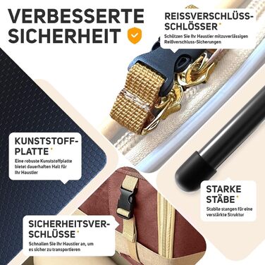 Транспортна переноска для котів та собак PETPROVED (L, Колір: Коричневий) 42 x 29 x 28 см