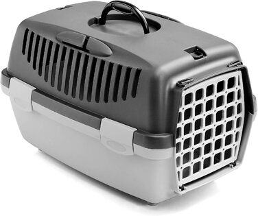 Транспортна переноска для котів Gulliver сірого кольору, 48 x 32 x 97 см