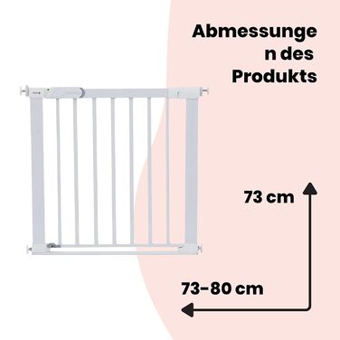 Захисні ворота Safety 1st Auto Close - автоматичне закривання, без свердління, 73-80 см (розширюється до 136 см), двостороння фіксація, білий колір (Flat Step)