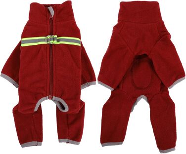 Теплий зимовий одяг для маленьких собак: теплий зимовий костюм, м'який фліс з світловідбиваючим блискавкою, комбінезон для собак, піжама для цуценят, костюм, одяг (Червоний, L)