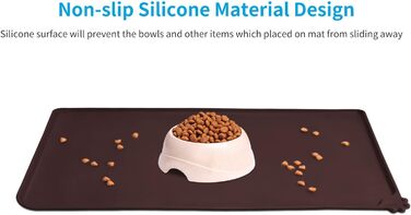 Силіконовий килимок для годування собак та котів AUDWUD, водонепроникний, антиковзкий, 61x41 см, темно-коричневий