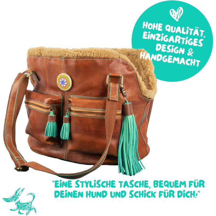 Сумка-переноска для собак Dog with a Mission, шкіряна, універсального розміру 32x20x27 см