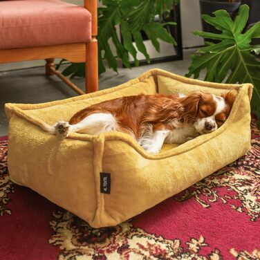 Ортопедичне ліжко для собак 4L Textil IRIS Premium-LINE, жовте, 80x60 см, з Memory Foam