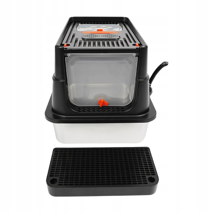Відкритий лоток-куветра для котів із нержавіючої сталі, чорний