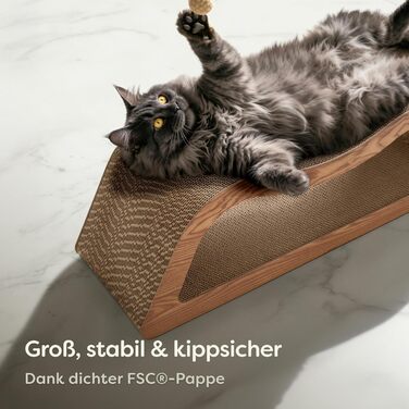 Кігтеточка для котів 3 шт. XXL 75см – Міцний картон для догляду за кігтями – До 2 років використання – Економія місця – Захист дивану та меблів (Cloud) (Коричневий)