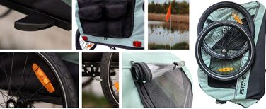 Причіп для велосипеда для собак до 40 кг Active ONE 2в1, пружинний, зелений