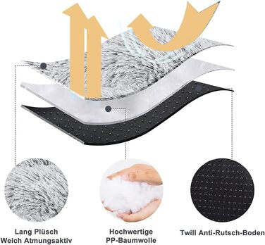 М'яке собаче ліжко SOAI XXL: ортопедичне, антиковзне, для великих собак та котів (94x63 см)