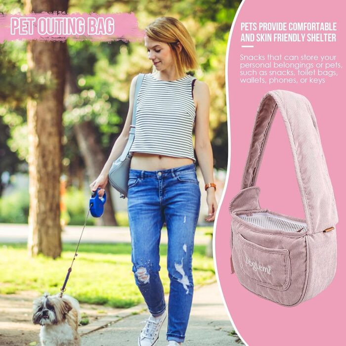 Шлейка для собак - регульована водонепроникна сумка-переноска для котів, легка сумка на плече для подорожей, сітчаста переноска з надійним ремінним кріпленням для маленьких тварин