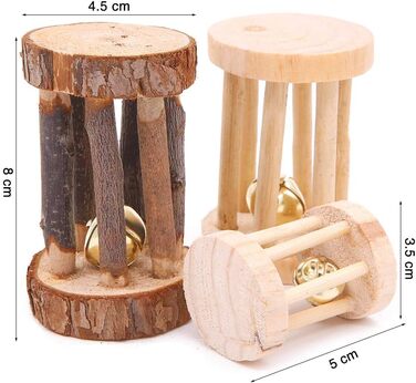 Дерев'яні іграшки для гризунів Winterworm: 6 шт. для хом'яків, мишей, шиншил, кроликів, мишовидних гризунів та морських свинок