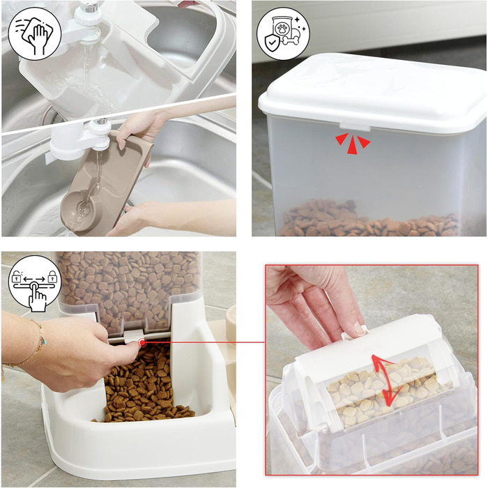 Підвищена годівниця для собак Iris Ohyama PEF-L, 2 шт. у наборі, розкладні, для здорового травлення, L29 x B57 x H31 см