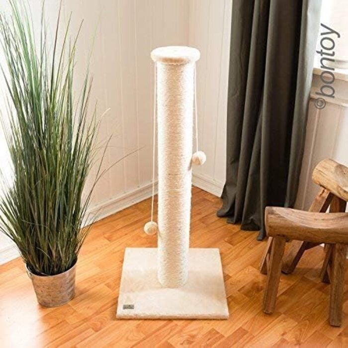 Драпальня для котів Bontoy Kratzstamm Paul I 40 x 40 x 90 см - стабільна з двома іграшковими м'ячиками