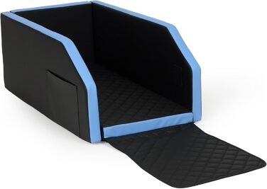 Автоматичне ліжко для собак у вигляді автомобіля, 55x100 см (чорний, блакитний)