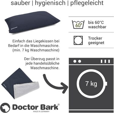 М'яке ліжко для собак великих порід Doctor Bark GreenLabel, зелене, знімний чохол, розмір M, колір: кобальт