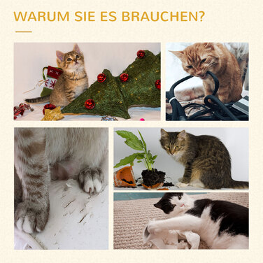 PawHut Cat Tree Бежева котяча печера з платформою висотою 126см з дерева та ДСП Сизаль для кішок