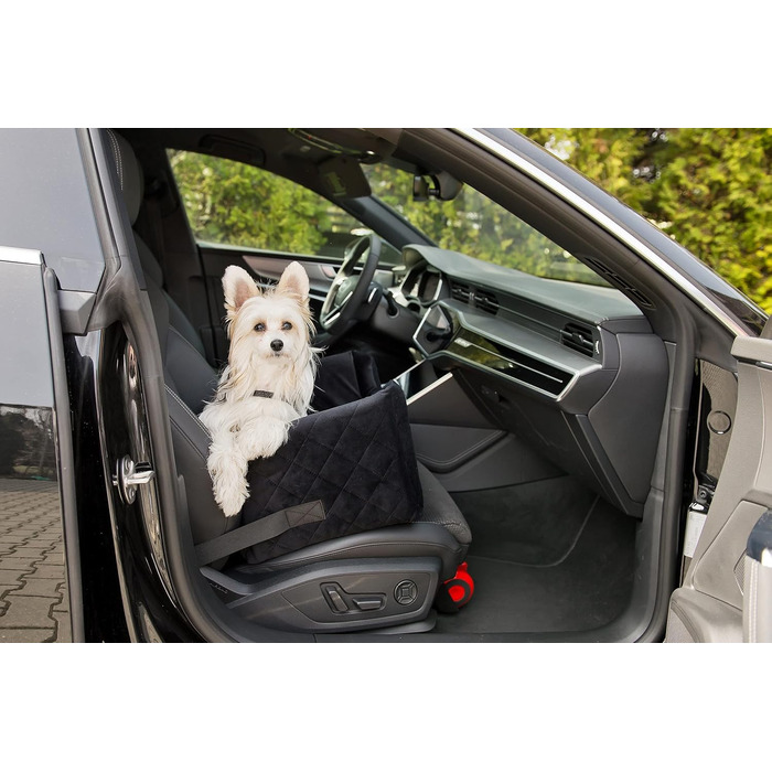 Автокрісло для собак та котів | Чорний велюр, розмір L (57x50 см)