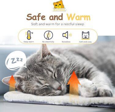 Самогріюче ліжко для котів Ruitena, 2-в-1, для котів та маленьких собак, миється, складається, килимок Pubby