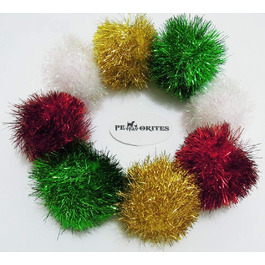 Інтерактивні іграшкові м'ячики PETFAVORITES Sparkle Ball для котів, 12 шт, блискучі помпони для кошенят