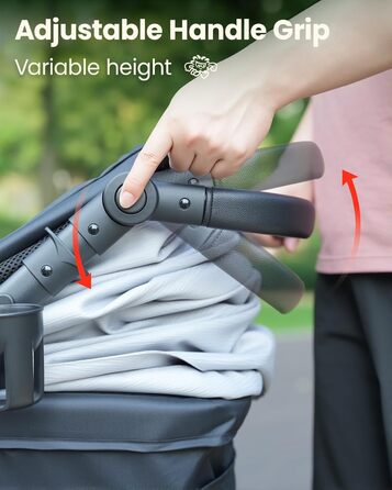 Візок для собак середнього розміру, складаний, з регульованою ручкою, кошиком для зберігання та підстаканником, балдахіном та сітковим віконцем, ідеальний для собак середнього розміру