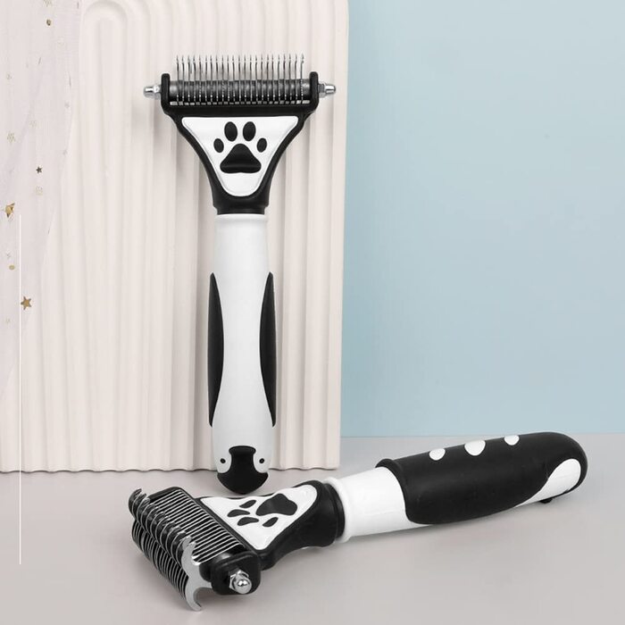 Щітка для вичісування шерсті собак та котів - двостороння, для видалення підшерстка та ковтунів (Pfoten)