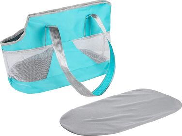 Сумка-переноска для собак та котів на літо, дихаюча, з регульованим плечовим ременем (Світло-блакитна)