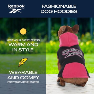 Reebok флісовий худі для собак з капюшоном, отвір для повідка, теплий зимовий светр для маленьких, середніх і великих порід, преміум якість, зручний, затишний