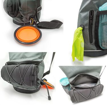 Водонепроникний мішок-ролтоп Beuniclo для корму для собак та подорожей, 350 мл, сірий