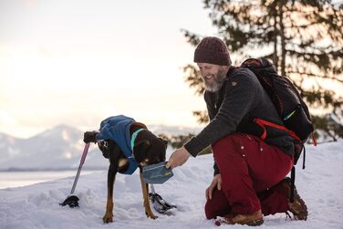 Куртка Ruffwear Quinzee для великих собак, ізольована куртка-всепогодник для собак, водонепроникна куртка для собак, легка жилетка для собак та сумка-переноска, розмір L, Obsidianschwarz (Fireweed Pink, XX-Small)