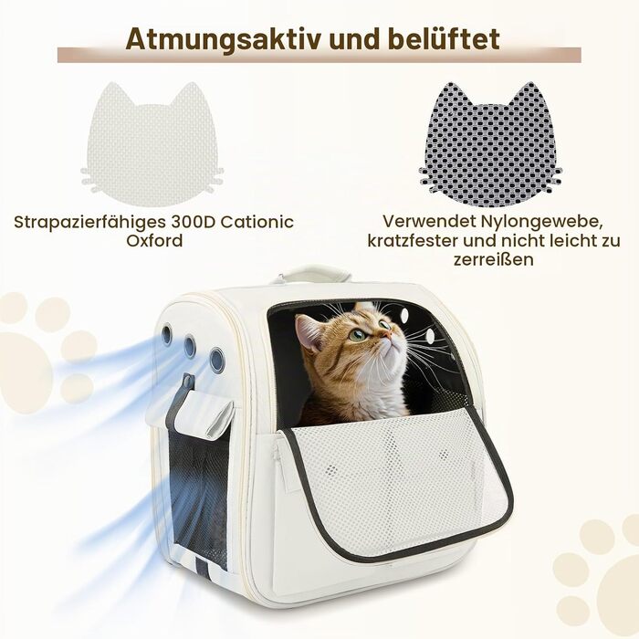 Рюкзак-переноска YooxArmor для малих собак та котів до 8 кг, білий
