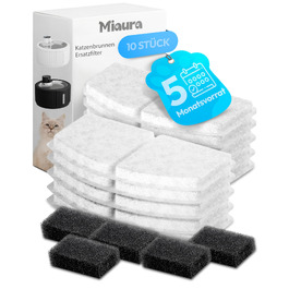 Фонтанчик для котів Miaura® бездротовий, 2.8л, з датчиком руху та фільтрами (10 шт.) - тихий фонтан для пиття котів