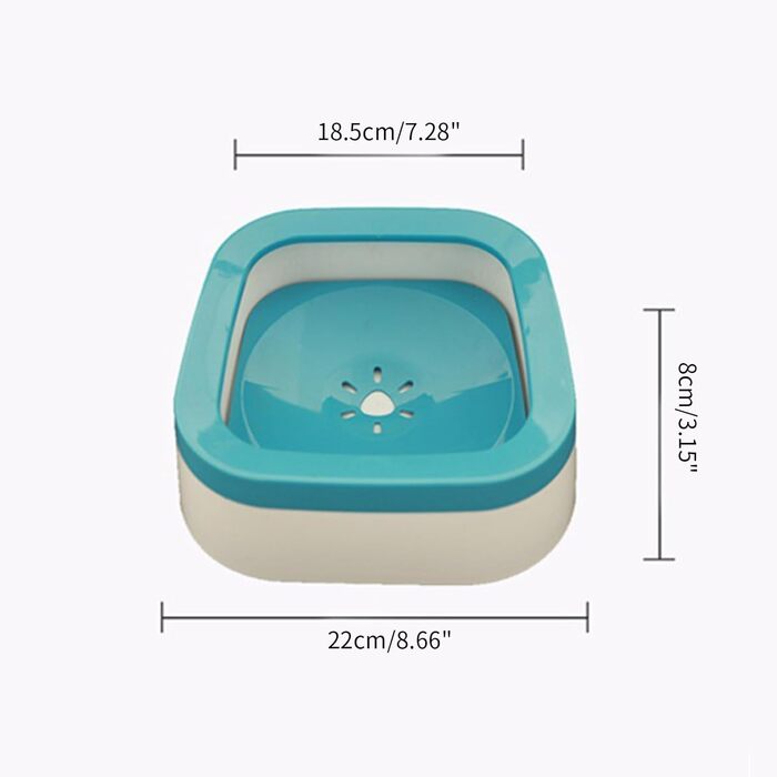 Поїлка для собак Geavonyg: переносна миска для води з плаваючою платформою, синього кольору. Підходить для малих та середніх порід.