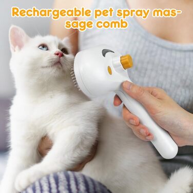 Турбощітка для грумінгу котів та собак 3-в-1: електрична, з парою та масажером. Підходить для котів та собак, забезпечує м'який догляд за шерстю.