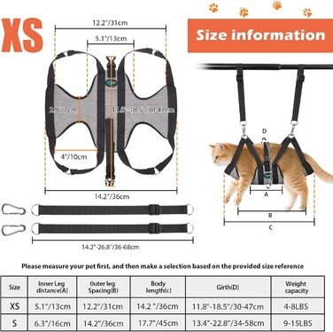 Гамак для грумінгу собак Ownpets з 4 гачками, XS - для миття, догляду та стрижки нігтів