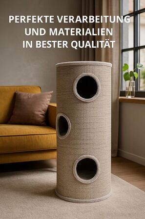 Кігтеточка для котів Flamingo Greta L, 100 см, діаметр 38 см, сизаль та плюш, велика