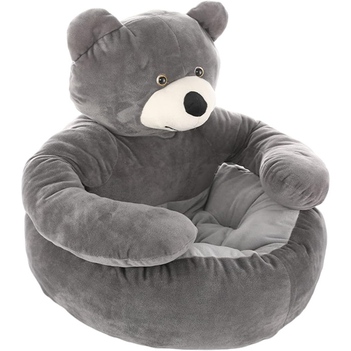 М'яке ліжко для кота та собаки: кругла плюшева ліжечко для тварин, знімна та миється, 60 см, сірого кольору