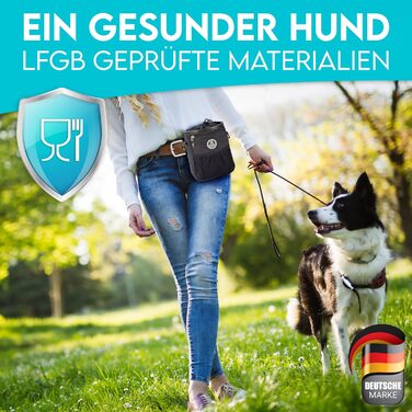 Преміум сумка для ласощів для собак HUND IST KÖNIG - універсальна, містка, з дозатором для відходів та електронною книгою для тренувань. Чорний колір, розмір 16 x 18 x 6 см