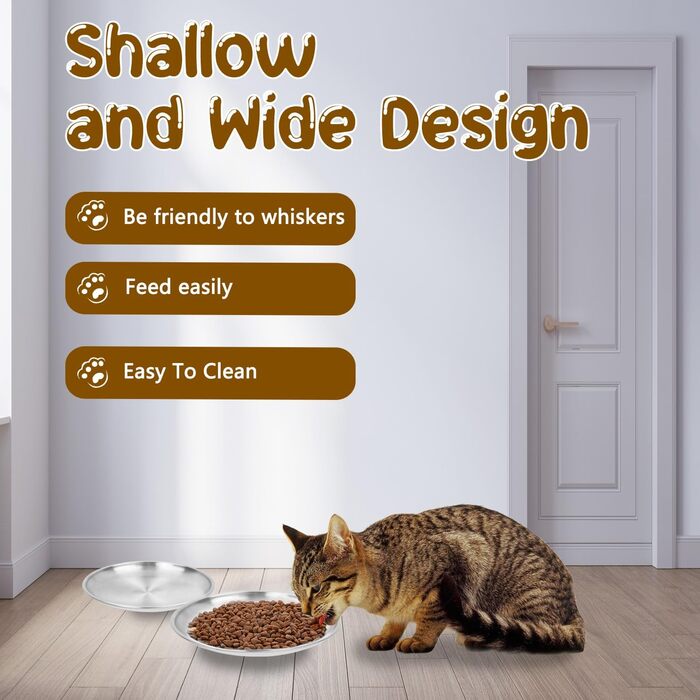 Напувалка для котів з нержавіючої сталі, 17.3 см, для кошенят та дрібних тварин, 2 шт.