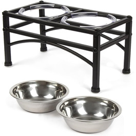 Набір для годування собак Meisax: годівниця та миска для води з нержавіючої сталі, стабільна та неслизька, Doggy Bar (M)