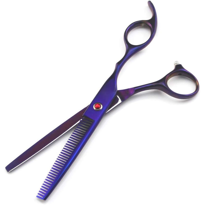 Набір професійних ножиць для грумінгу собак QUNINE, 17.8 см (золотий/фіолетовий)
