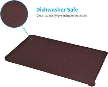 Силіконовий килимок для годування собак та котів AUDWUD, водонепроникний, антиковзкий, 61x41 см, темно-коричневий