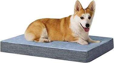 Ортопедичне лежанка для собак з гелевим шаром та пам'яті ефекту, водовідштовхувальне, для великих та малих собак, знімний чохол, блакитний (L)