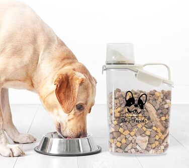 Контейнер для корму для собак 2.8L, герметичний, з BPA-вільного пластику, прозорий, зелений (1391-Dog)