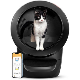Автоматичний туалет для котів Litter-Robot 4 Whisker, чорний, самочищення, зменшує запахи, для будь-якого грудкуватого наповнювача
